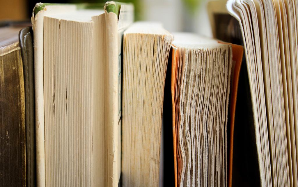 Books on a shelf